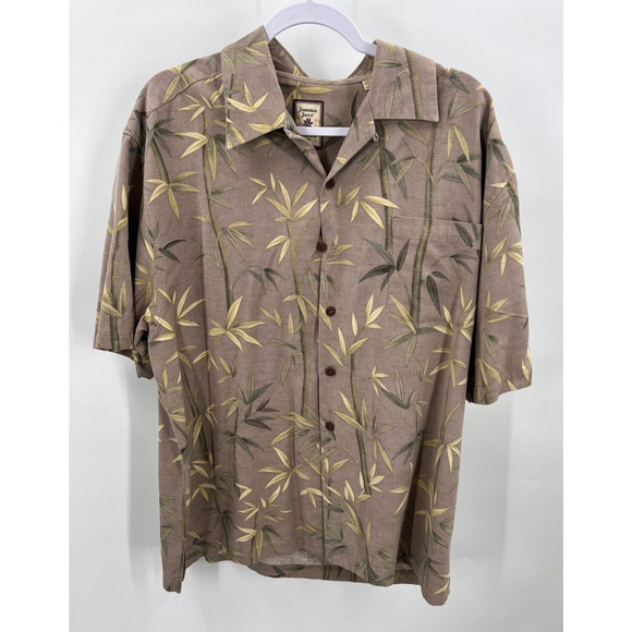 Jamaica Jaxx Men's Size L Large 100% Silk Multicolor Floral Shirt Short Sleeves - Picture 1 of 4
